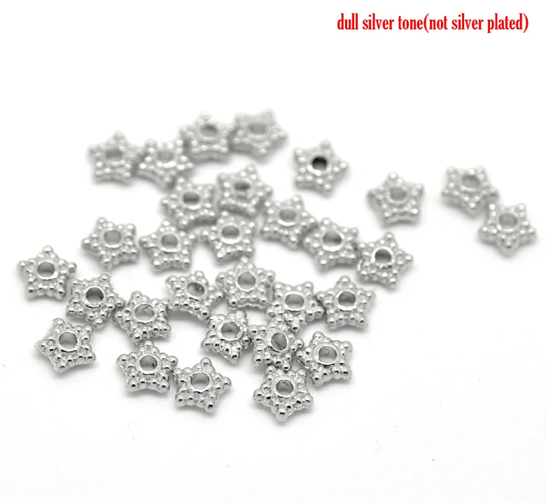 

Doreen Box hot- 500PCs Silver Tone Star Spacer Beads 6mm( 2/8") (B19855)