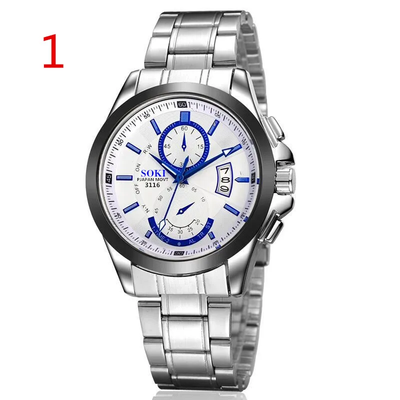 

Steel band men's watch non - mechanical trend casual waterproof stylish male 2019 new atmosphere quartz watch.92