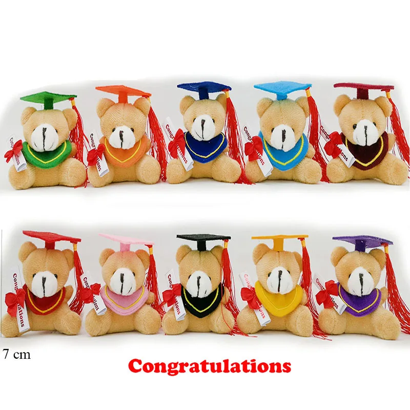 

50 pcs/lot, congratulations ,7cm plush graduation teddy bear keychain, stuffed graduation teddy bear, graduation gift,
