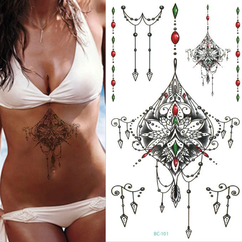 1sheet new Chest Flash Tattoo 23model large Jewelry ...