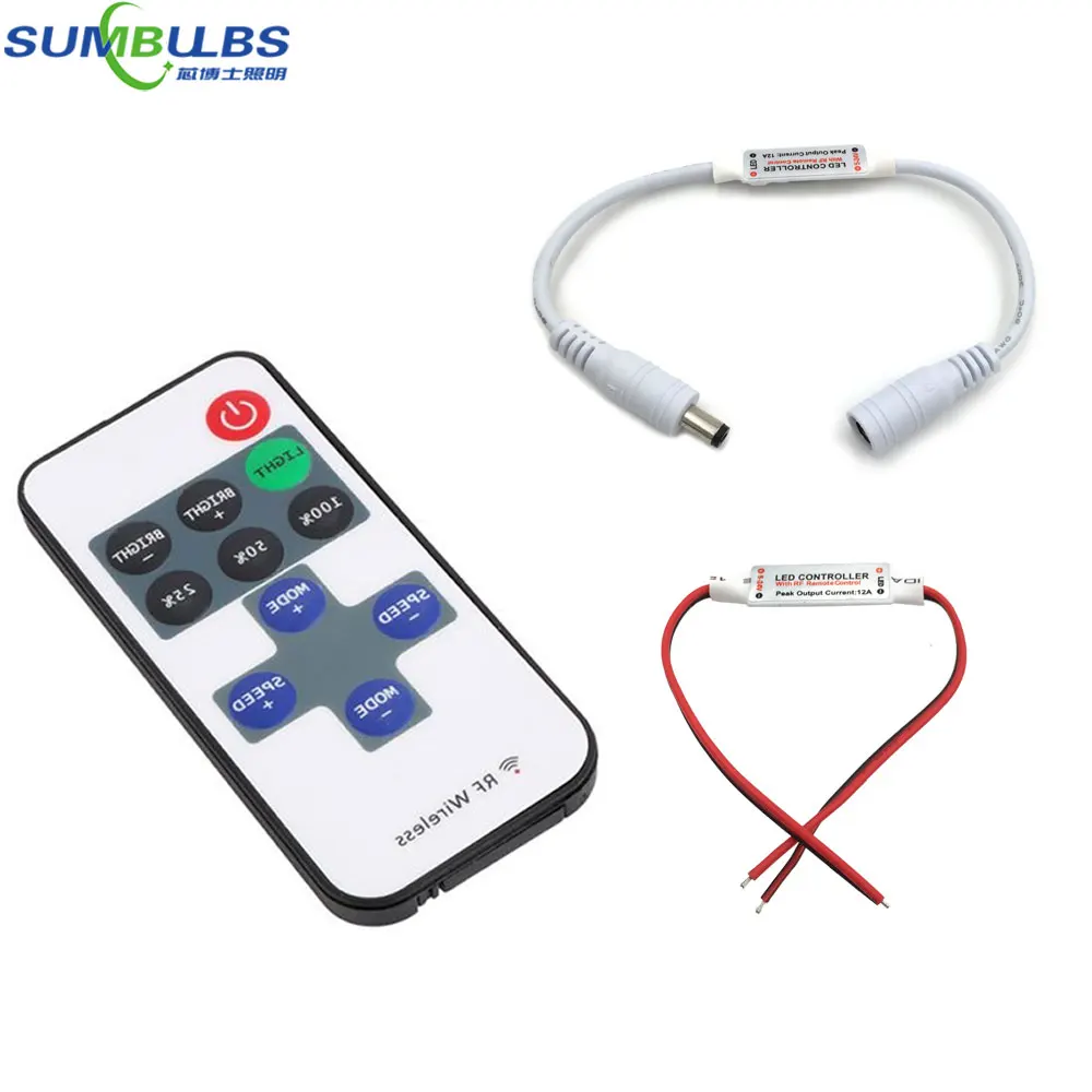 

DC 5-24V LED Strip Light Lamp Bulb Dimmer Remote Controller Switch 12V 24V Driver Plug Adapter LED Lighting Single Color Control