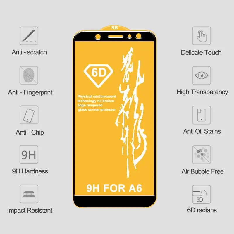 6D закаленное стекло для Samsung Galaxy J8 2018 защита экрана на Защитное A8 J6 A6 J4 Plus A7 A9