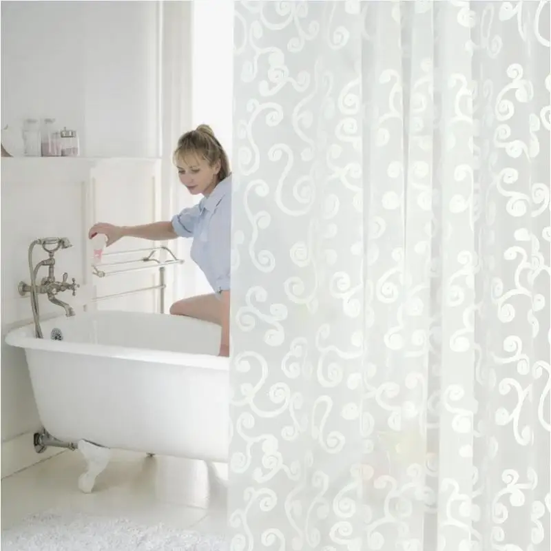Пластиковая Eva Водонепроницаемая занавеска для душа s прозрачная белая прозрачная занавеска для ванной Роскошная занавеска для ванной с 12 крючками домашний декор