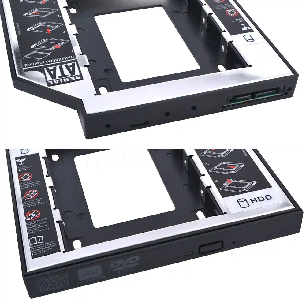 Kebidu Универсальный Алюминий Пластик 2nd жесткий диск SSD HDD caddy 12 7 мм SATA 3 0 для 2 5 &quotSSD