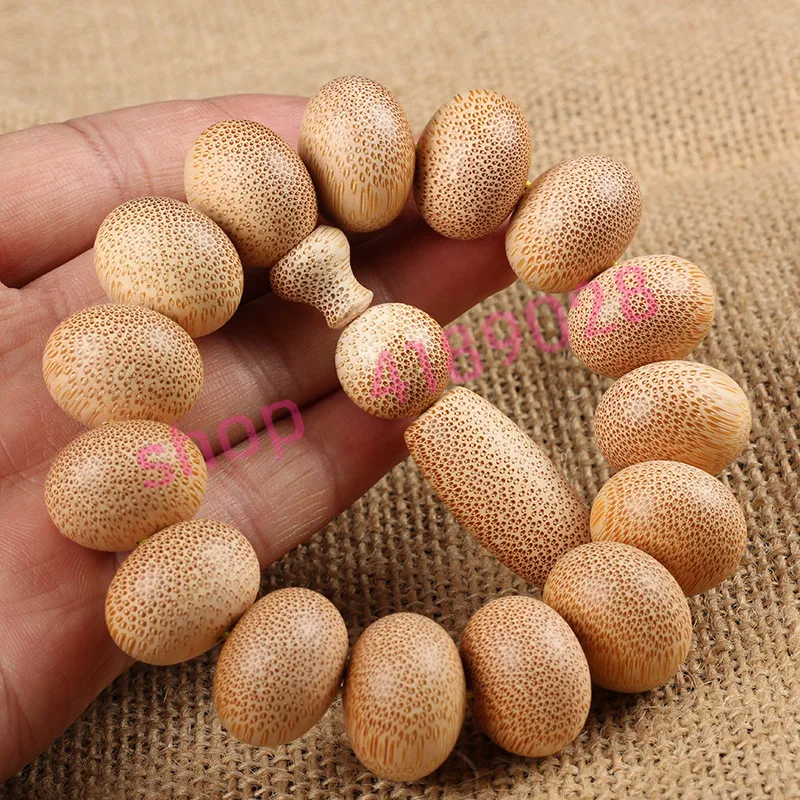

Natural dragon blood golden silk bamboo, full fish seed stripe oval beads hand string, natural material craft accessories
