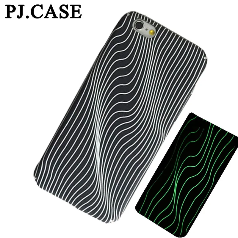 3D Relief Visual Geometry Wave Line Curve Case For iPhone X Matte Hard PC Cover Coque 6 6S 7 8 Plus Luminous |