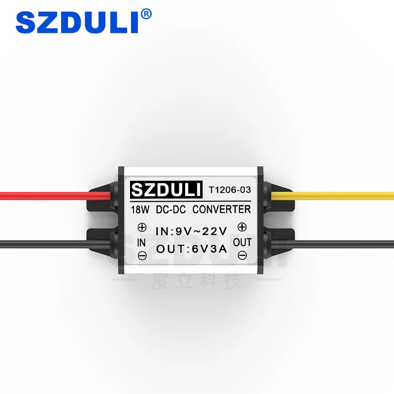 

SZDULI 12V to 6V3A power module transformer 9-22V to 6V car DC power module converter waterproof CE RoHS