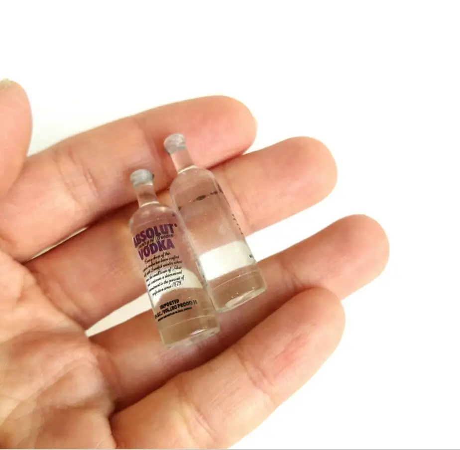 

Dollhouse miniature toy wine Vodka beverage bottle