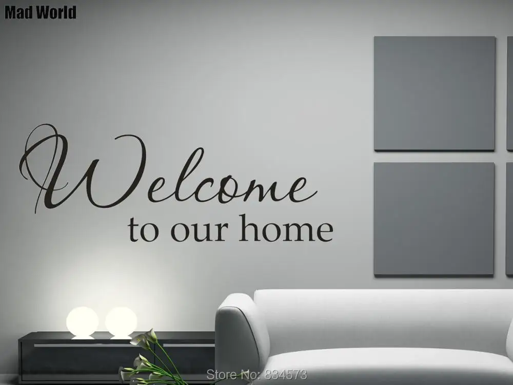 Welcome To Our Home Lettering Home Entryway Wall Art Stickers Wall