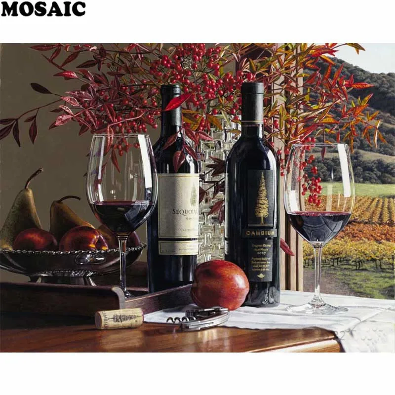 

DIY diamond Painting By Numbers Wine Fruit diamond embroidery Painting cross stitch Modern Picture Home Decor For Living Room