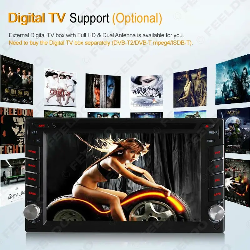 Clearance LEEWA 6.2"inch Universal 2DIN Android 4.4.4 Quad Core Car DVD Player With GPS Navi Radio For Nissan/Hyundai #CA2420 12