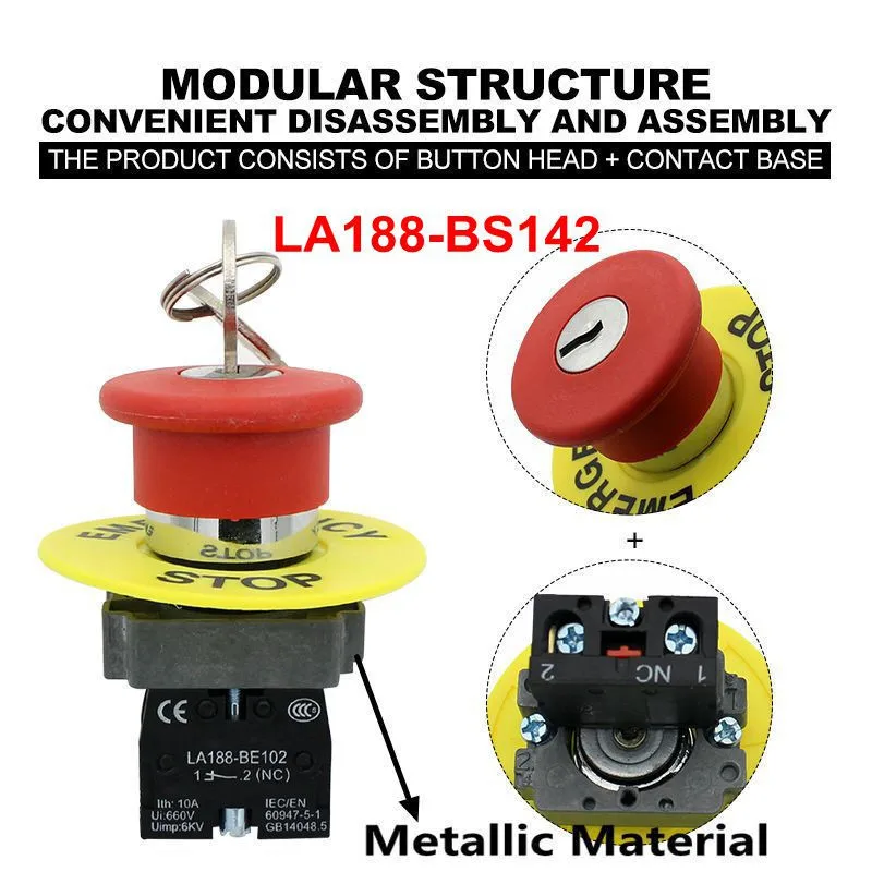 Electrical Buttons For Industrial Electrical Equipment Start And Stop Buttons NC Emergency Stop Tuttons Multiple Models 1 Pc