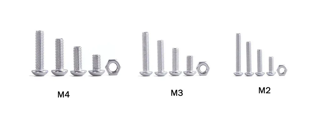 480 шт./компл. M2 M3 M4 Кнопка Шестигранная головка нарезной болт гайка Нержавеющая сталь SS304 шурупы гайки Набор Комплект крепежа