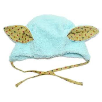 

Hat Baby Kids Rabbit Pattern Cap Autumn Winter Super Soft Velvet Warm Keeping Hat with Strap for girls/boys 3 -12months old