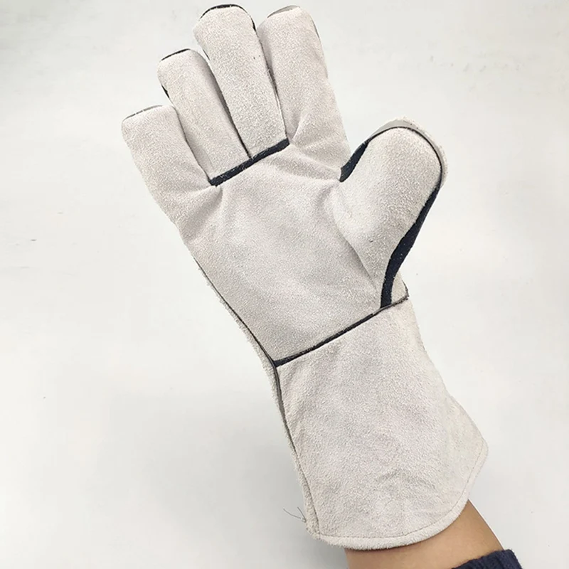 1 пара сварочных перчаток из воловьей кожи противоизносное тепло защитные перчатки термостойкие рабочие перчатки сварщика