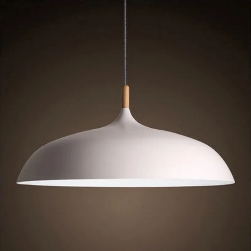 

Modern Nordic Restaurant Pendant Lights Simple Dining Room Bar Cafe Wood Hanging Lamps Black / White
