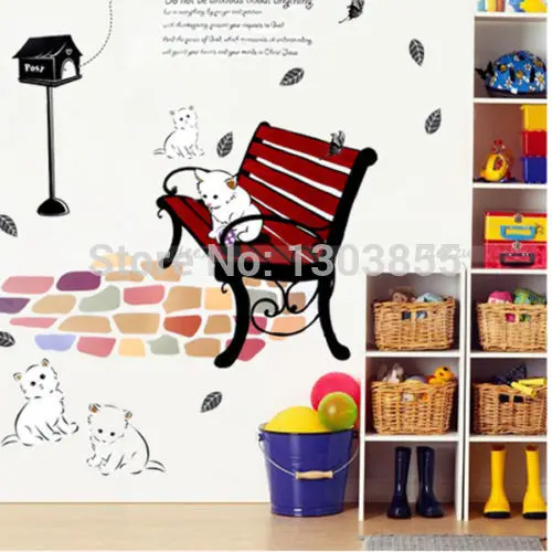

DIY LAMP&CAT & CHAIR ART Wall Sticker Decal DECOR MURAL ART Vinyl Mail box asd