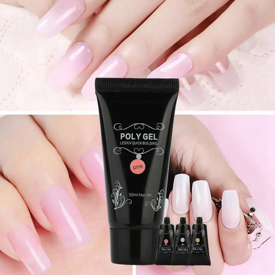 Полигель 30 мл Builder Poly Gel Fast Dry Nail Art Дизайн наращивание ногтей бумага- натуральный твердый гель желе акриловый гель для маникюра