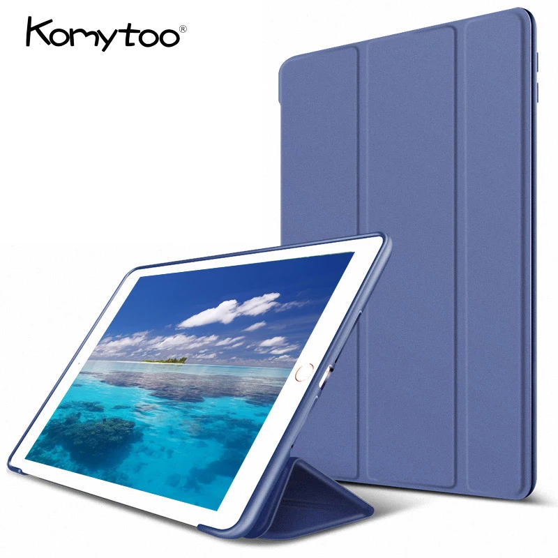 

KOMYTOO PC Case For iPad Air 2 Case Smart Magnet Stand Folding Back Ultra Slim Hard Cover For iPad 6 Auto Sleep/Wake Cover ipa