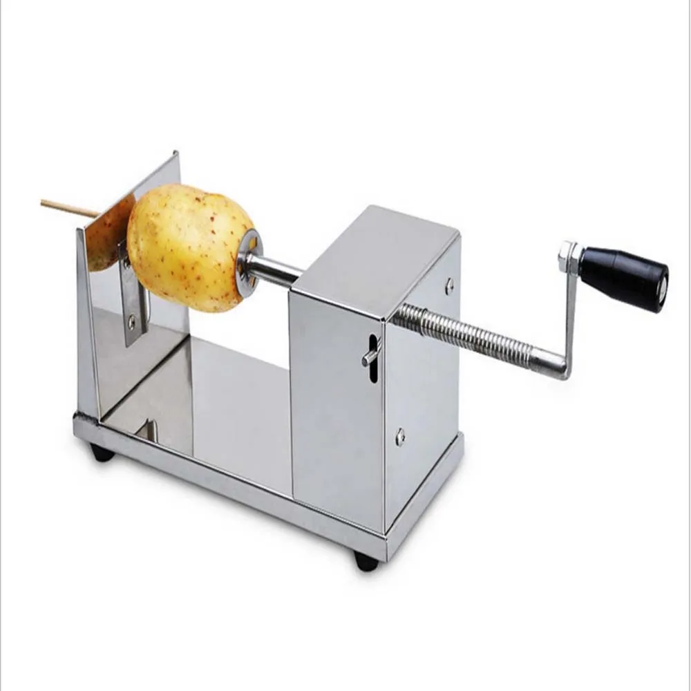  Dimension 233*115*140mm Stainless Steel Twisted Potato Tornado Cutter Spiral Slicer French Fry Cut Vegetable Cutter Twister Tool 