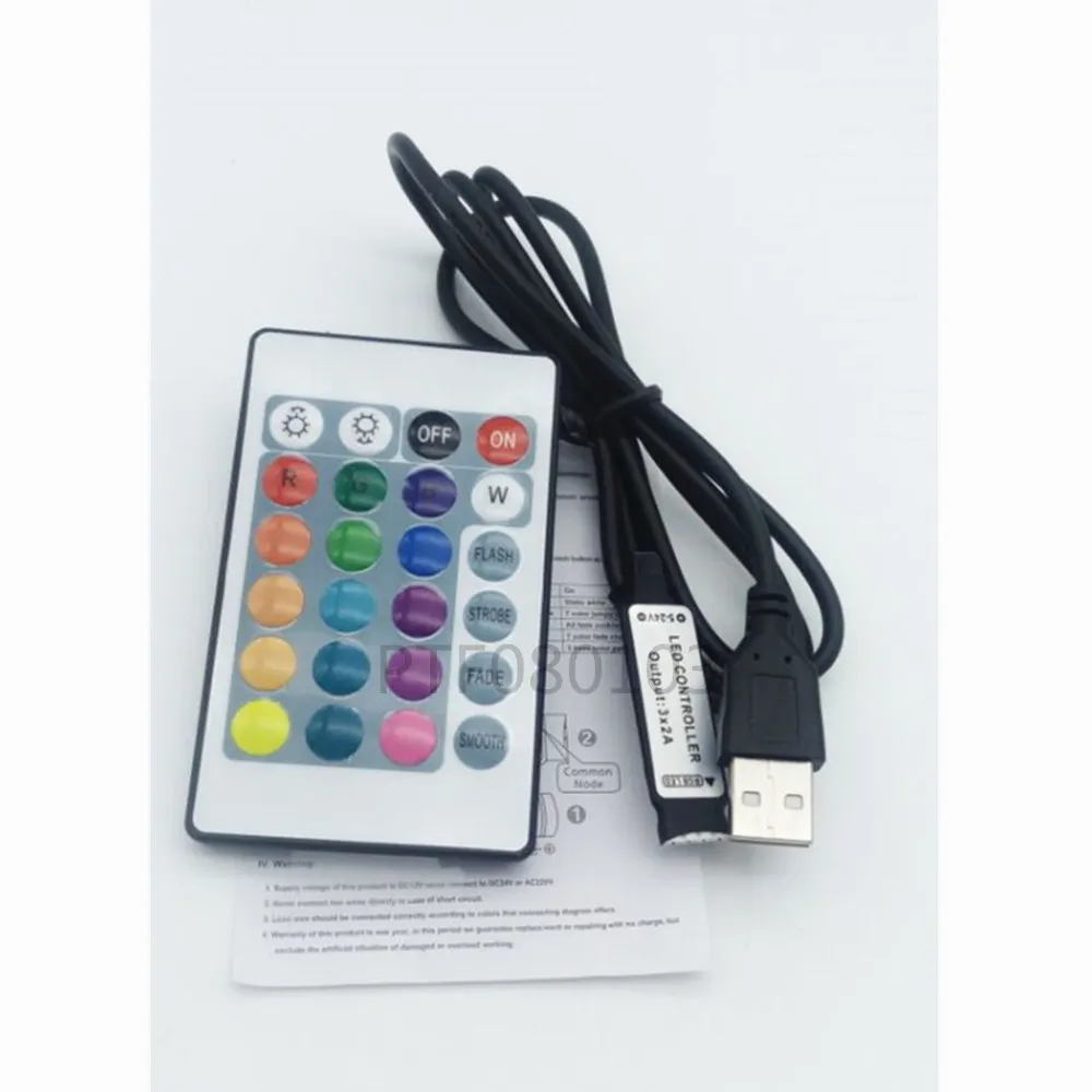 USB RGB пульт дистанционного управления 5 24 В IR 24key беспроводной светодиодный диммер