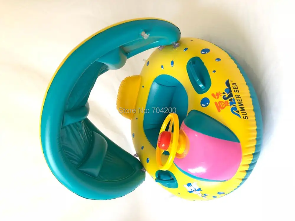 Детские надувные кольца для плавания, Игрушки для развития воды с солнцезащитным козырьком(1-3 лет