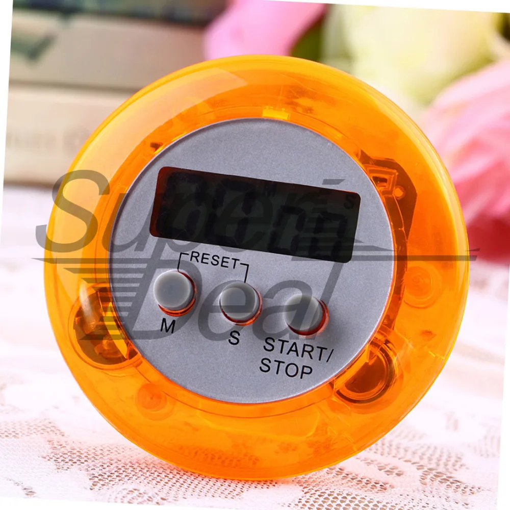 New Mini Digital Kitchen Count Down Up LCD Display Timer Alarm orange