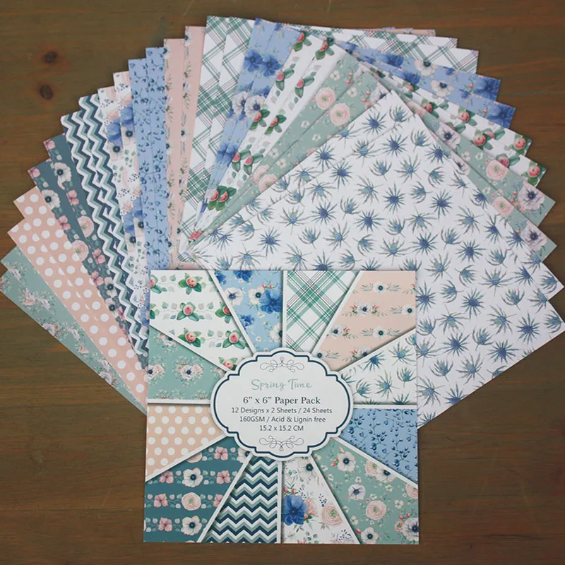 

24 Sheets SPRING TIME Scrapbooking Pads Paper Origami Art Background Paper Card Making DIY Paper Craft