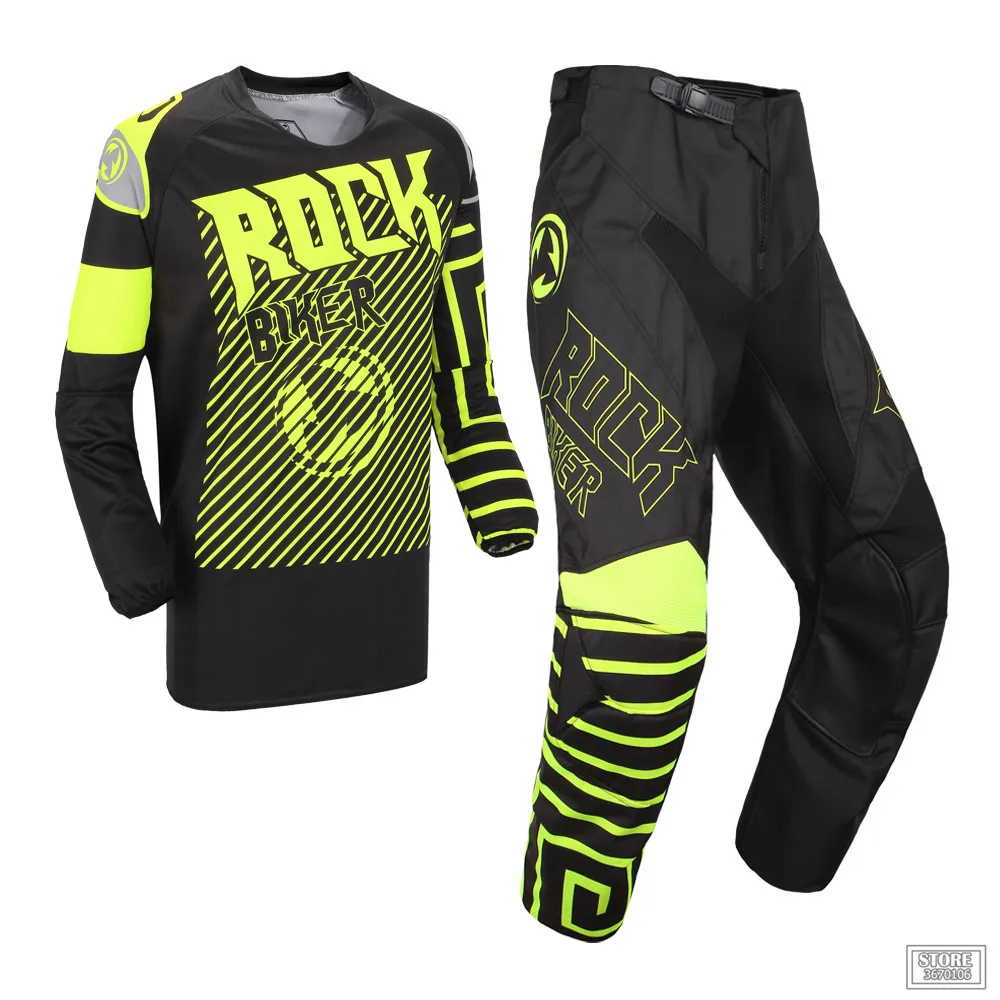 

ROCK BIKER 2019 New Design Motocross Suit Kit Off-Road MTB DH MX Racing Jersey and Pants Motorcycle Dirt Bike Riding Gear Combo
