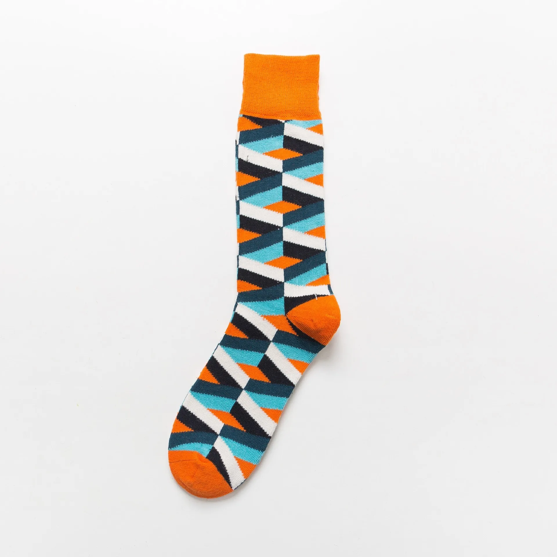 PEONFLY,, повседневные мужские носки, новые носки, модные, дизайнерские, в клетку, с геометрическим рисунком, цветные, счастливые, деловые, мужские хлопковые носки - Цвет: L2
