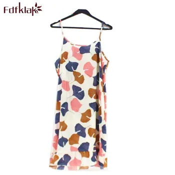 

Print girl's nightwear home clothes sexy spaghetti strap night dress women nightgown sleeveless cotton summer nightshirt