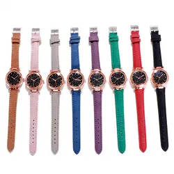 Модные Аналоговые кварцевые наручные часы женские часы Женские повседневные наручные часы женские наручные часы с ремешком из