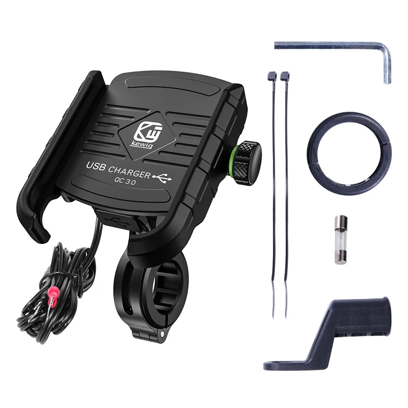 

Motorcycle QC 3.0 USB Charger Mobile Phone Holders Rotate Holder 360 Degree holder