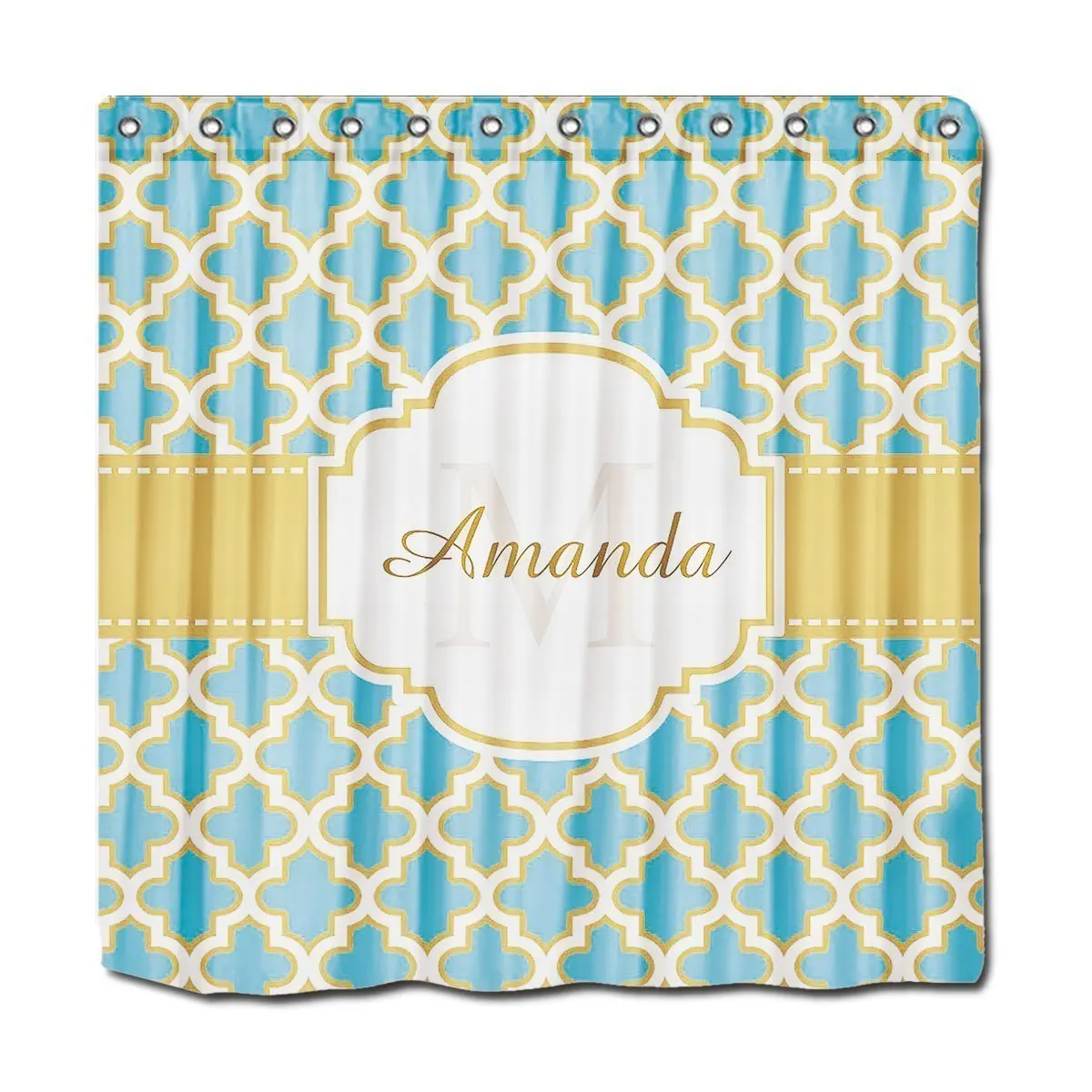 Memory Home Personalized Shower Curtains Moroccan Lattice Monogram