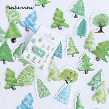 

46 pcs/lot DIY Green Small forest kawaii Stickers Diary Planner Journal Note Diary Paper Scrapbooking Albums Photo Tag