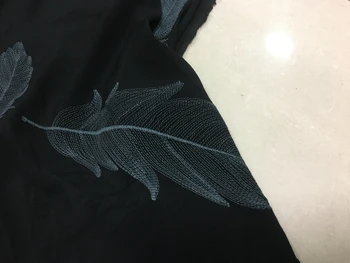 

free ship camel tweed sweater fabric 100% cotton feather embroidered price for 1 meter long, 59" wide