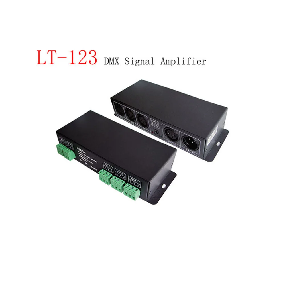 

LTECH LT-123 DMX Signal Amplifier Input Voltage DC12V with an adapter to convert 100-240VAC To 12VDC