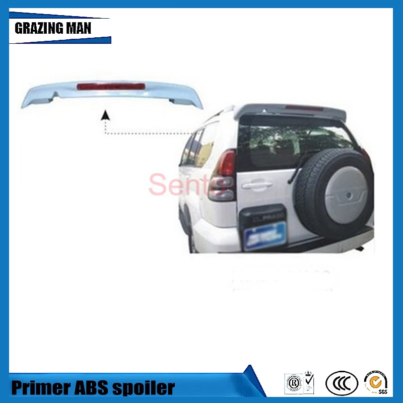 

High quality ABS Primer Unpainted Rear Spoiler For Prado 2700/ FJ120