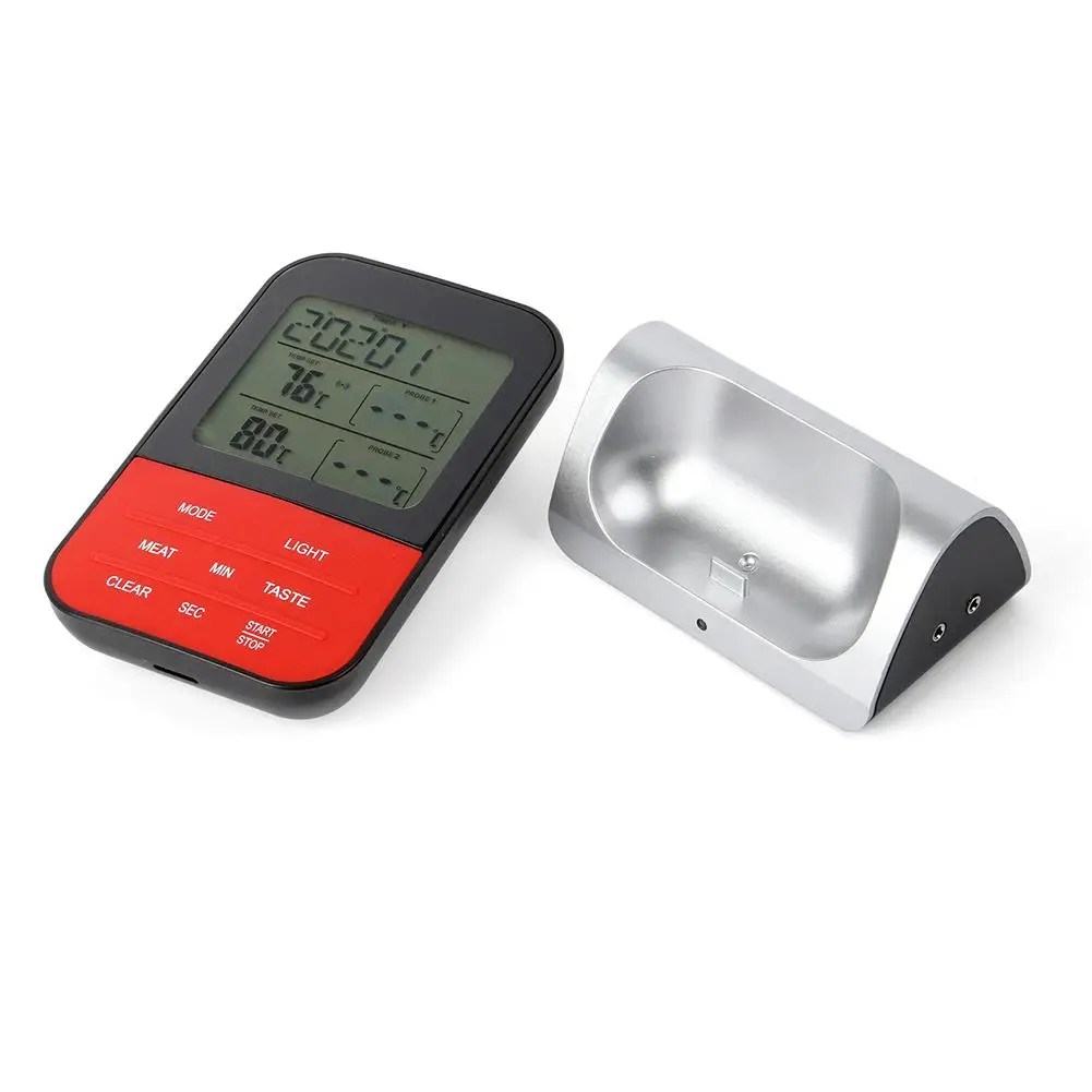 Günstige Drahtlose Wasserdichte Digitale Kochen Lebensmittel Fleisch Thermometer für Ofen Grillen Raucher BBQ Dual Sonde Digitale Thermometer