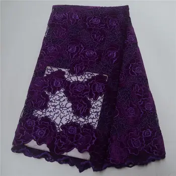 

High Quality Nigerian Swiss Lace Material Embroidery Rose French Lace 5 Yards African French Swiss Lace Fabric For Wedding LP30