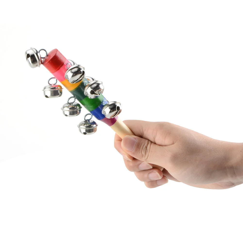 آلة موسيقية Handbell رياض الأطفال الملونة خشبية قضيب جرس التدريس التعلم التعليم أدوات التقليدية لعب الاطفال