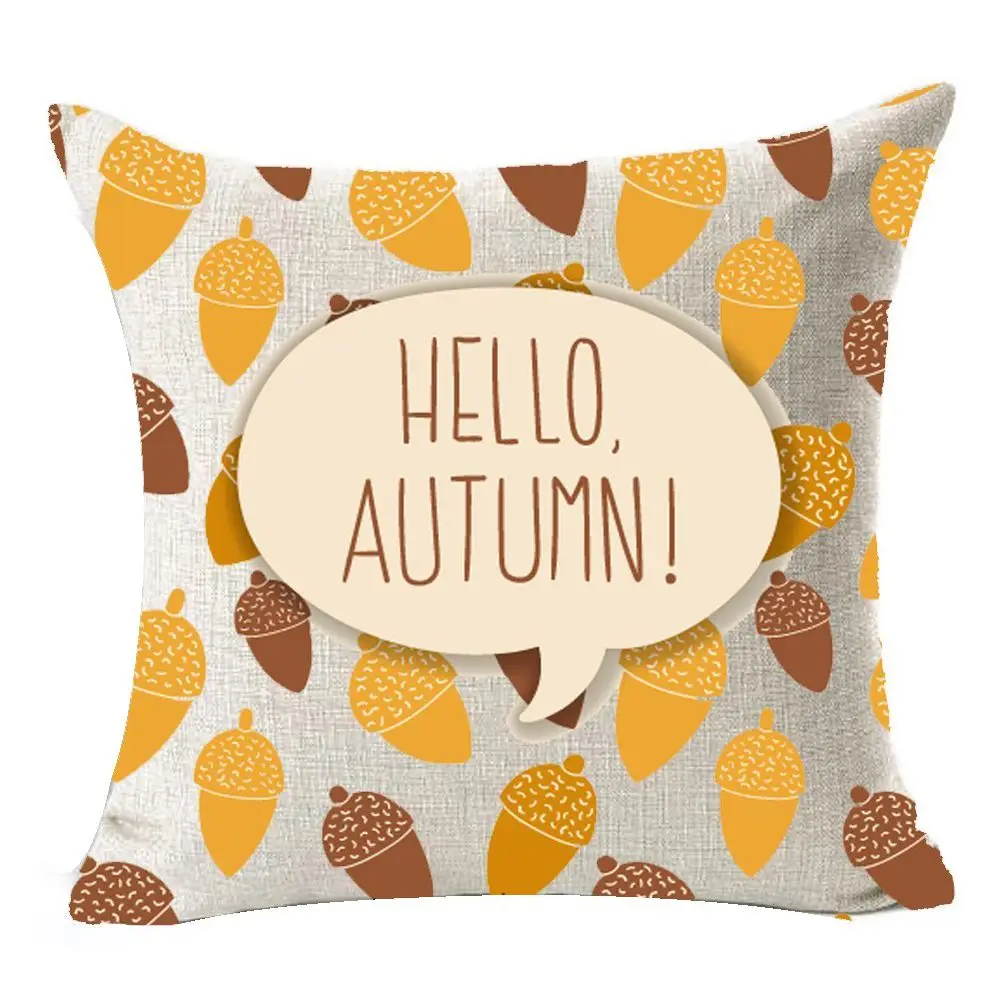 

Fall Harvest Nuts Hello Autumn Throw Pillow Case flax Home Office Living Room Decorativeative Square 18 X 18 inch:Multicol