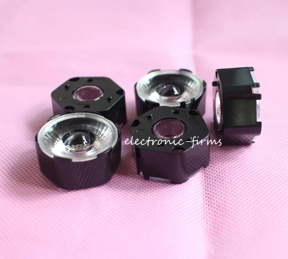 20pcs 45 degree Lens Reflector Collimator W//Holder For 1~5w LED Black