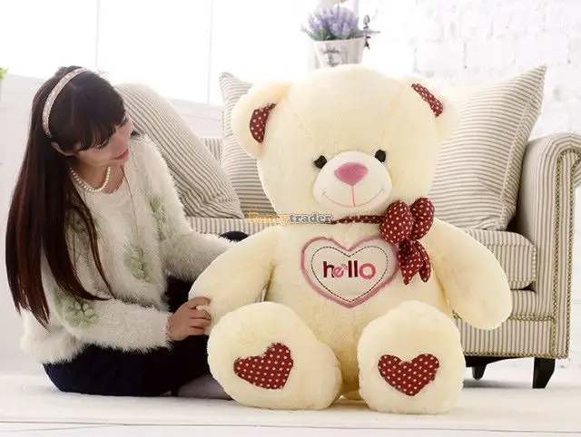 Fancytrader 2014 New Arrival 43'' 110 cm Giant Hugging Hearting Plush Stuffed Bear Free Shipping FT90097  (6)