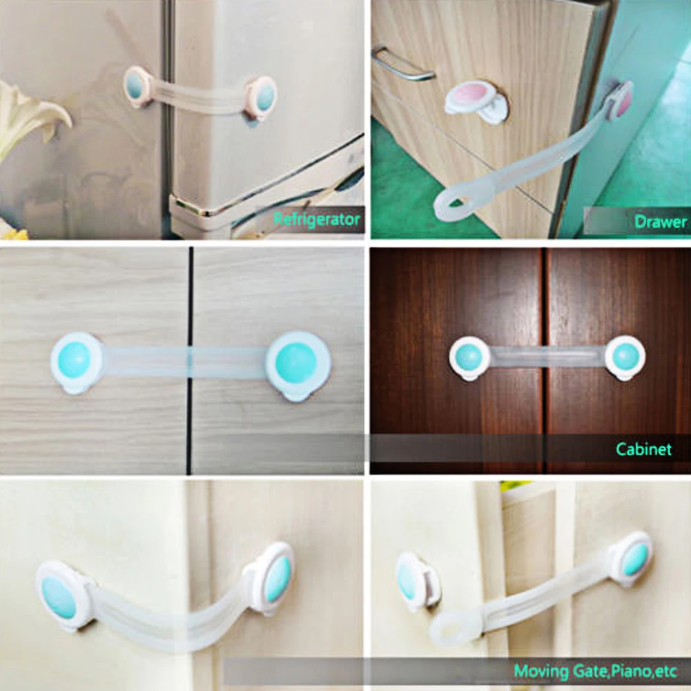 10 قطعة/المجموعة أبواب أدراج خزانة قفل أقفال سلامة الطفل حماية من الأطفال البلاستيكية الطفل أقفال سلامة الطفل