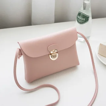 

Small Women Messenger Bags Woman Bag 2019 Famous Brands Women Fashion Solid Cover Lock Shoulder Crossbody Phone Beach Bag sac