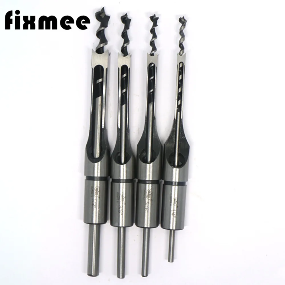 

4pcs High Quality Woodworking Mortising Chisel Set Professional Square Hole Extended Drill Set Woodworking Tool 1/4-1/2 Inch
