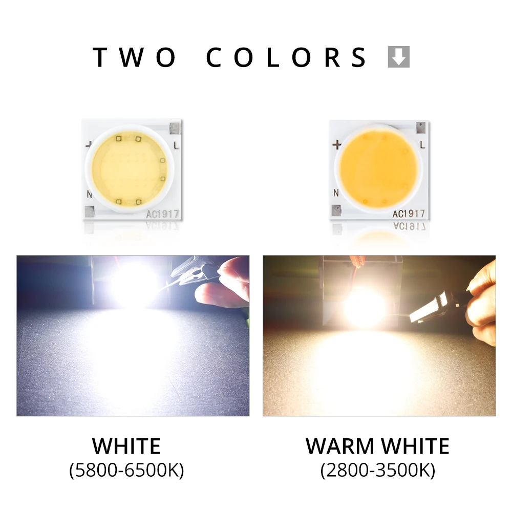 10 шт. 20 Вт 30 COB LED Light 220 В 3 5 7 9 12 15 без мерцания умная IC керамика Диодная матрица DIY