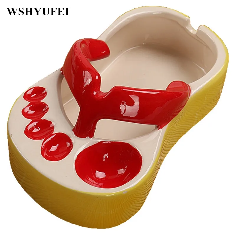 WSHYUFEI Cute cartoon ceramic ashtray shoes casual creative personality
