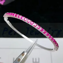 Натуральный настоящий рубиновый браслет,, серебро 925 пробы, 0.15ct* 25 шт, драгоценный камень, ювелирные украшения для мужчин и женщин# SL18062110